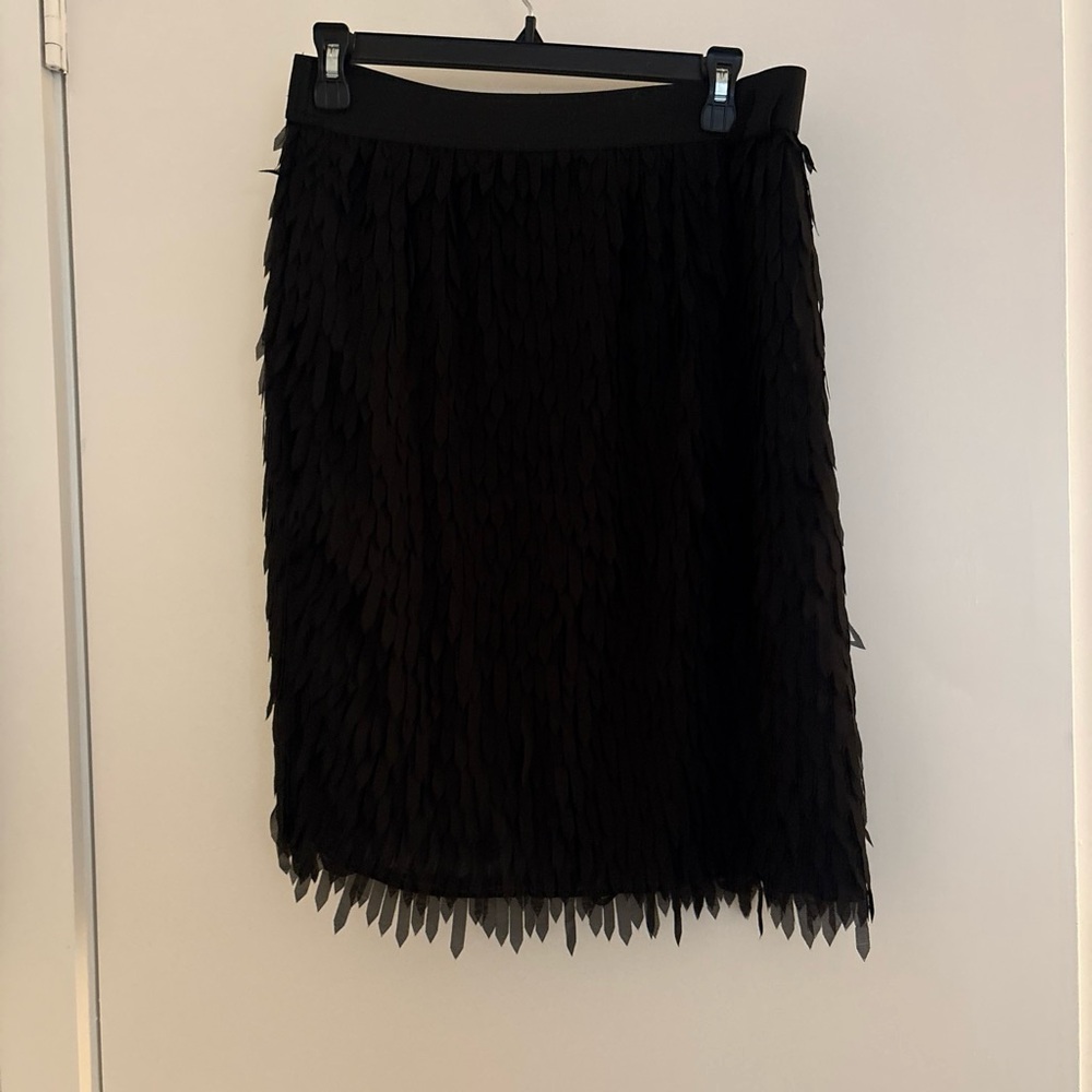 Worthington Black Midi Petal-Texture Skirt